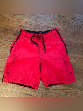 Men's OP Red Cargo Swim Shorts with Drawstring size medium